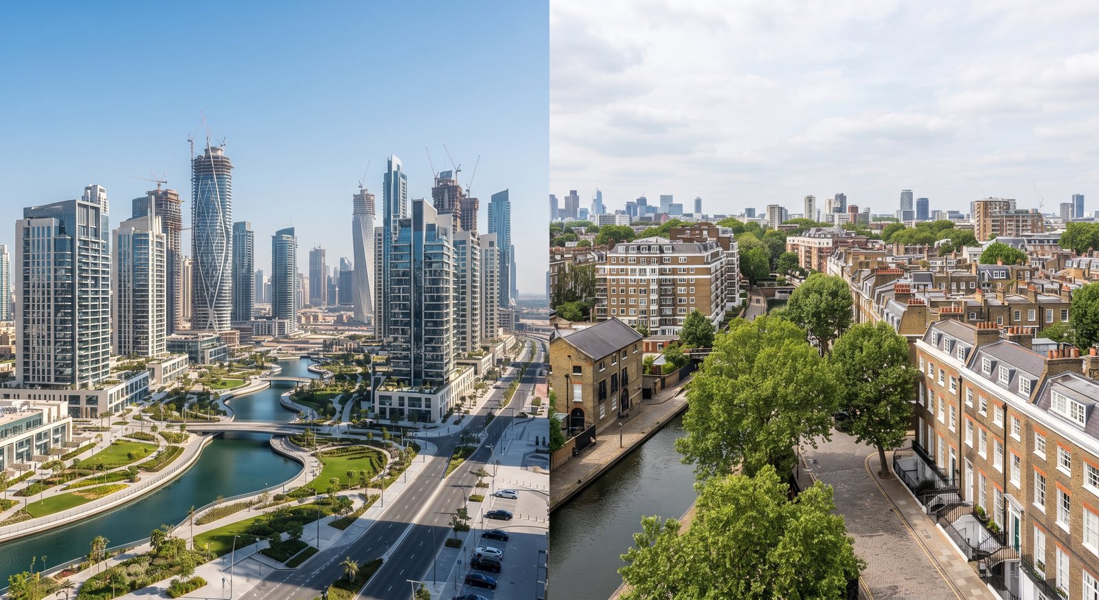Dubai and London property markets compared using current 2026 real estate conditions